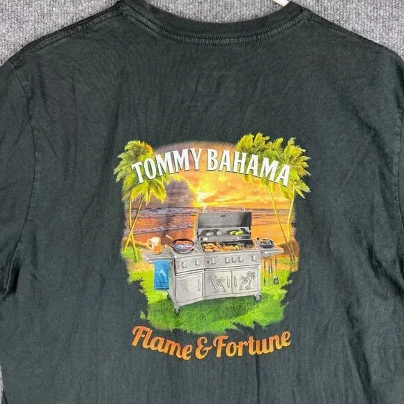 Tommy Bahama Men's Relax Flame & Fortune BBQ Gas Grilling Graphic T-SHIRT - Picture 3 of 7